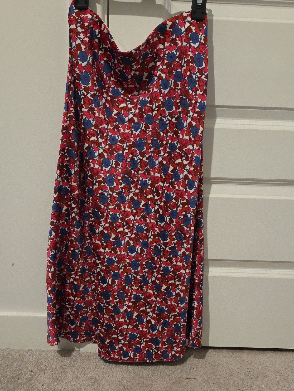 J. Crew Pink, Red, and Blue Floral Midi Skirt